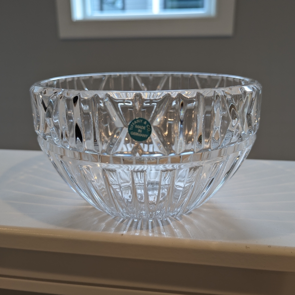 Tiffany and Co. Crystal Roman numeral atlas bowl
